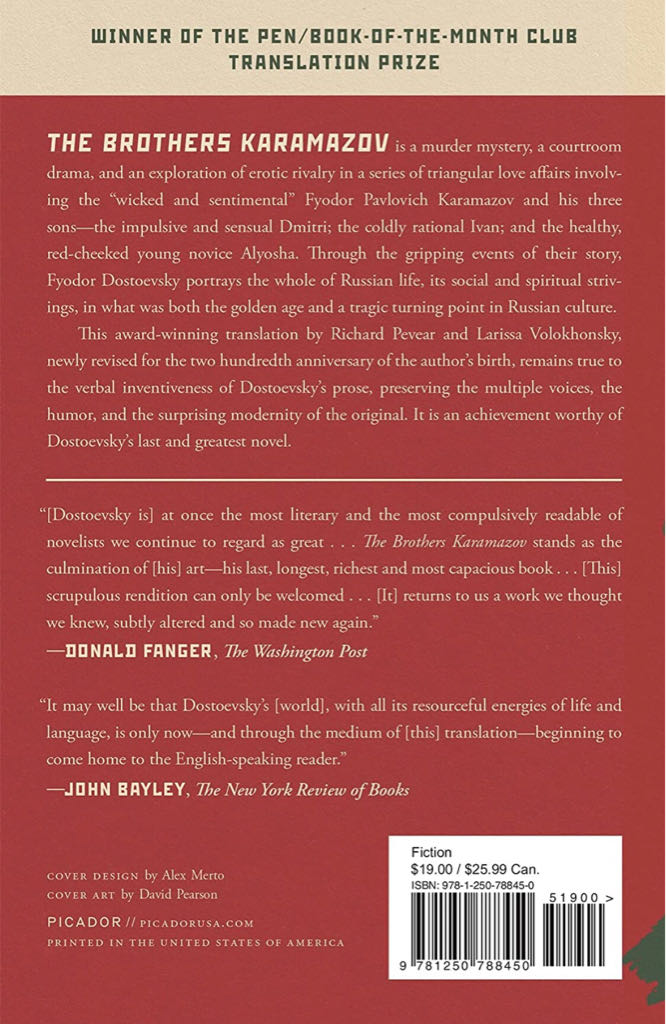 The Brothers Karamazov - Fyodor Dostoevsky (Farrar Straus & Giroux - Paperback) book collectible [Barcode 9780374528379] - Main Image 2
