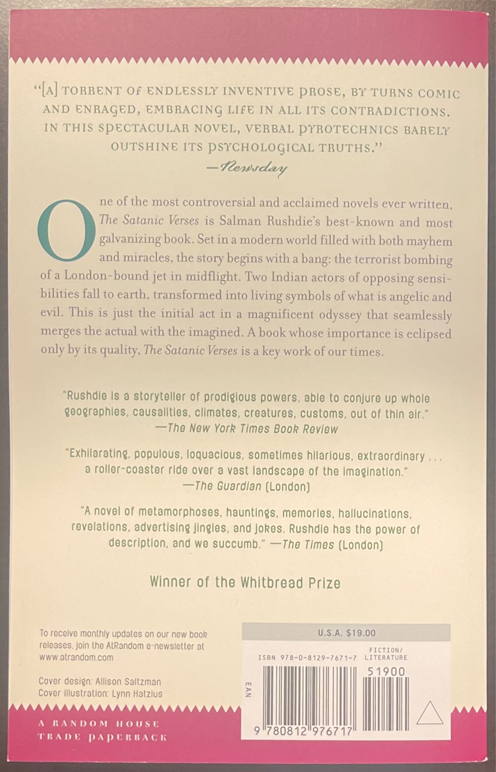 The Satanic Verses - Salman Rushdie (Random House Inc - Paperback) book collectible [Barcode 9780812976717] - Main Image 2
