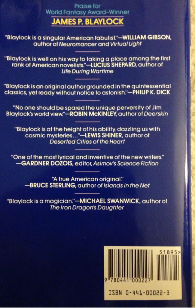 Night Relics - James P. Blaylock (Ace Hardcover - Hardcover) book collectible [Barcode 9780441000227] - Main Image 2
