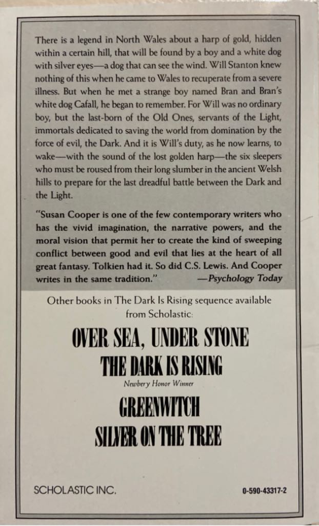 The Grey King - Susan Cooper (Scholastic - Paperback) book collectible [Barcode 9780590433174] - Main Image 2