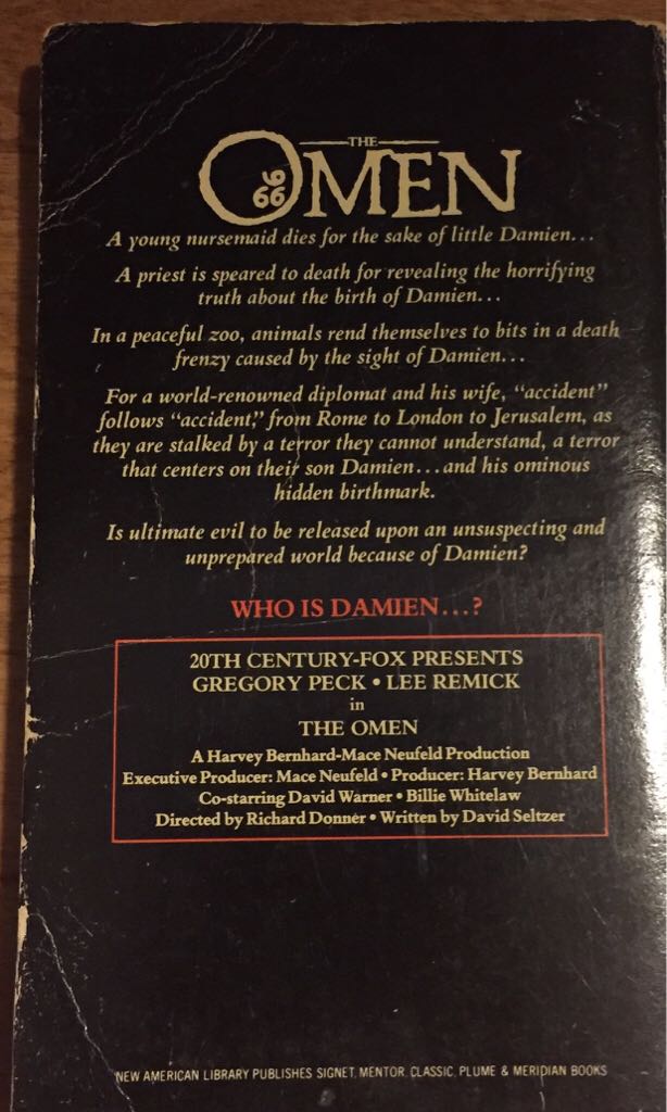 The Omen - David Seltzer (Signet Classics - Paperback) book collectible - Main Image 2