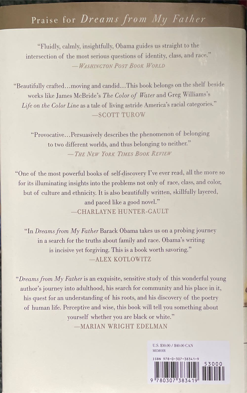 Dreams from My Father: a Story of Race and Inheritance - Barack Obama (Ardent Media - Hardcover) book collectible [Barcode 9780307383419] - Main Image 2