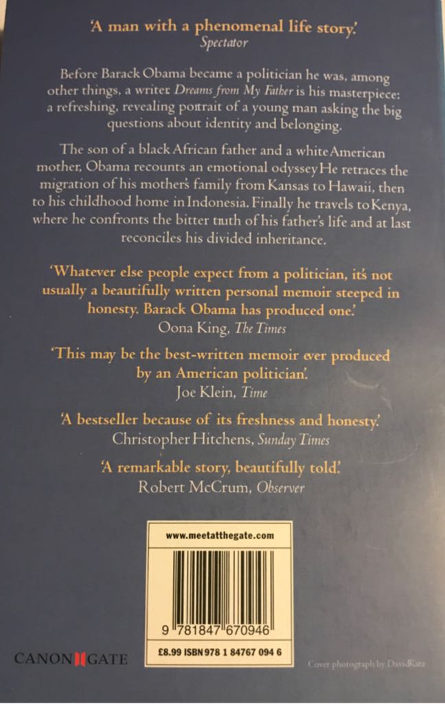 Dreams From My Father - Barack Obama (Canongate Books - Paperback) book collectible [Barcode 9781847670946] - Main Image 2
