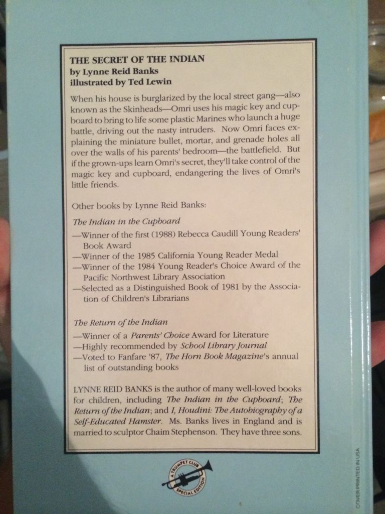 The Secret Of The Indian - Lynne Reid Banks (Hardcover) book collectible [Barcode 9780440841128] - Main Image 2