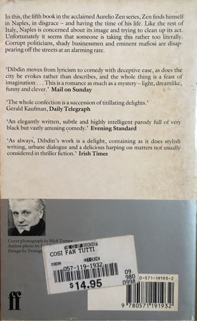 Cosi Fan Tutti - Michael Dibdin (Faber and Faber - Paperback) book collectible [Barcode 9780571191932] - Main Image 2