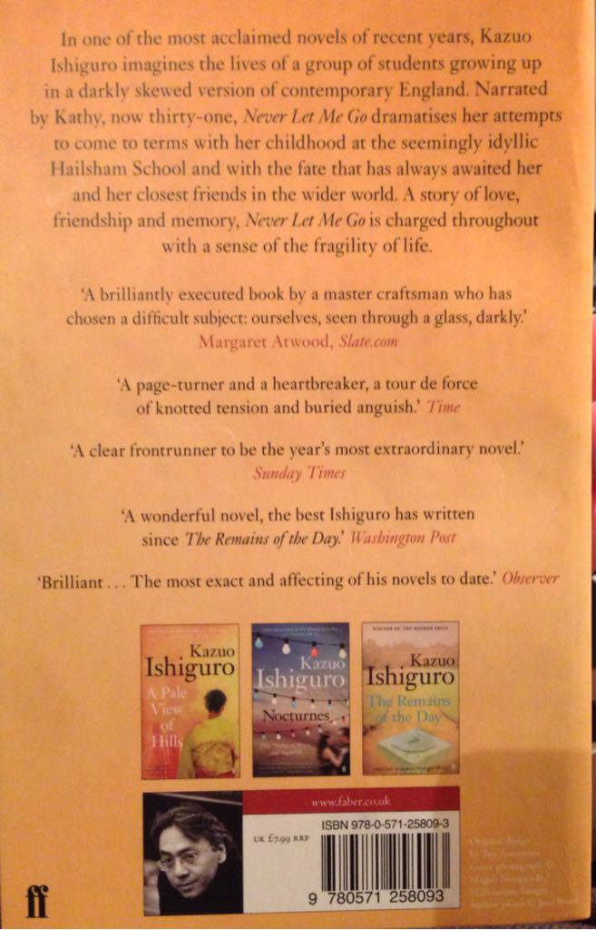 Never Let Me Go - Kazuo Ishiguro (Faber - Paperback) book collectible [Barcode 9780571258093] - Main Image 2