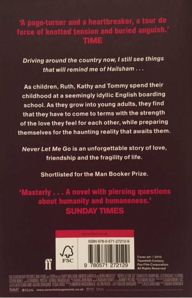 Never Let Me Go - Kazuo Ishiguro (Faber & Faber - Paperback) book collectible [Barcode 9780571272129] - Main Image 2