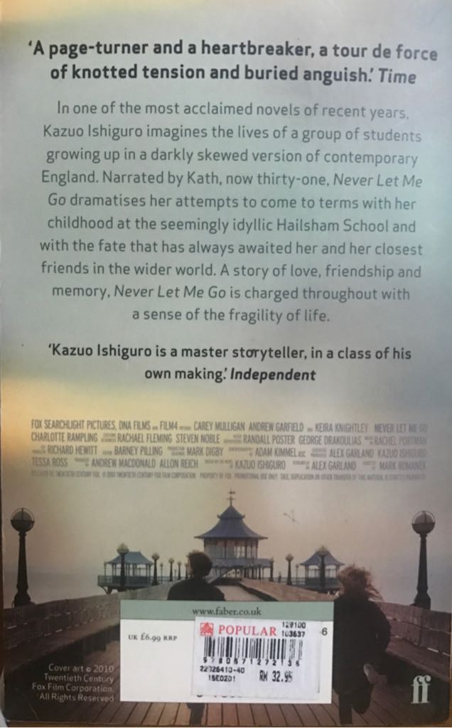 Never Let Me Go - Kazuo Ishiguro (Paperback) book collectible [Barcode 9780571272136] - Main Image 2
