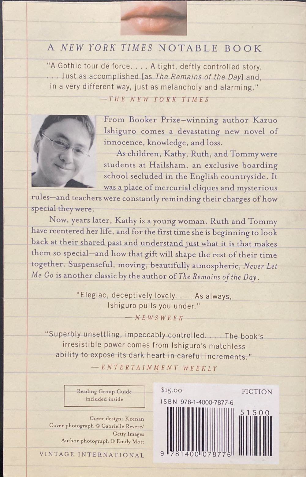 Never Let Me Go - Kazuo Ishiguro (Vintage - Paperback) book collectible [Barcode 9781400078776] - Main Image 2