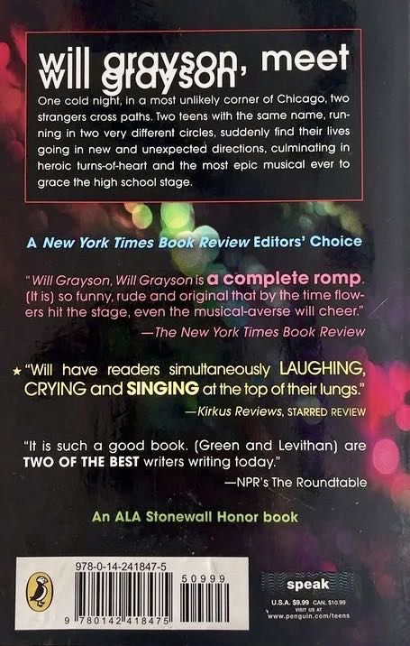 Will Grayson, Will Grayson - John Green (Speak - Hardcover) book collectible [Barcode 9780525421580] - Main Image 2