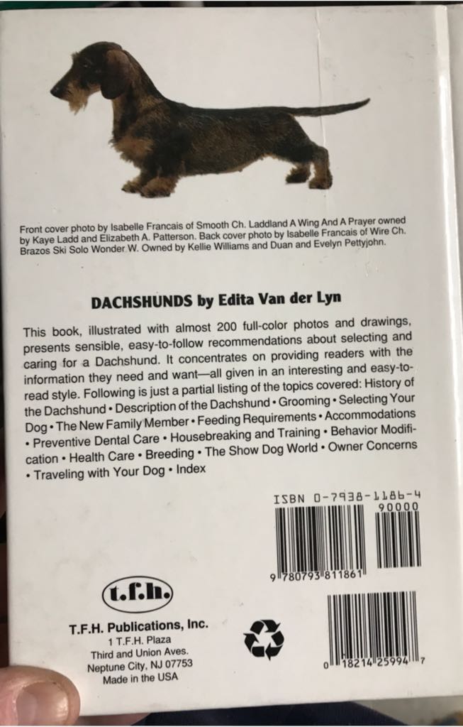 Dachshunds - Edita Van der Lyn (TFH Publications) book collectible [Barcode 9780793811861] - Main Image 2