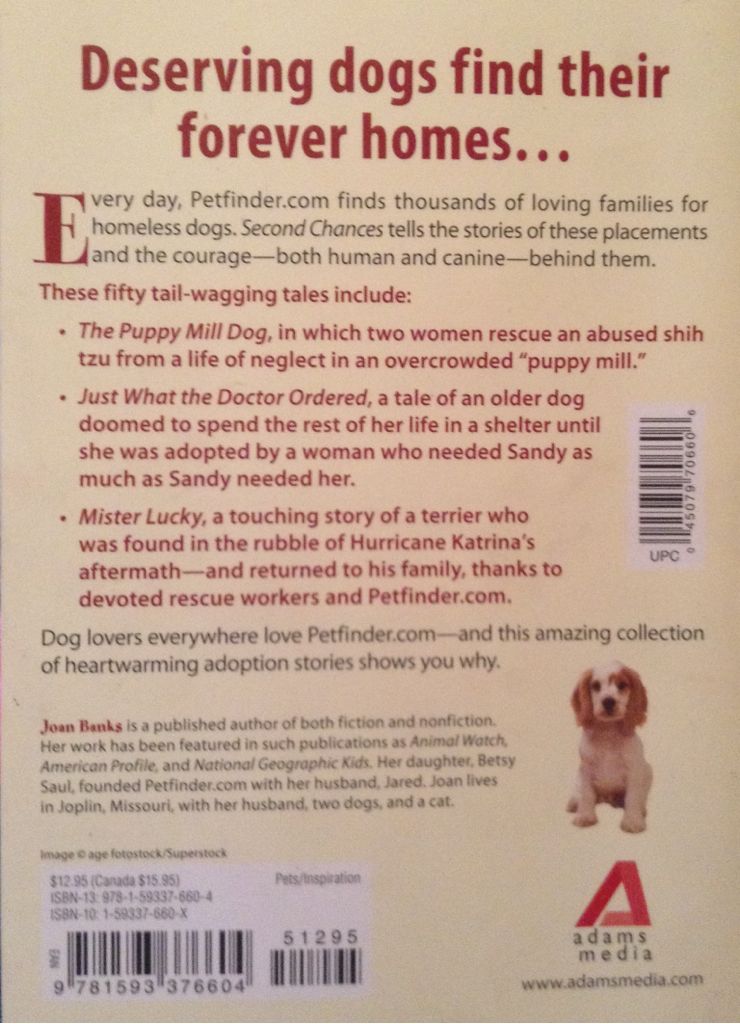 Second Chances: Inspiring Stories Of Dog Adoption - Joan Banks (Adams Media - Paperback) book collectible [Barcode 9781593376604] - Main Image 2