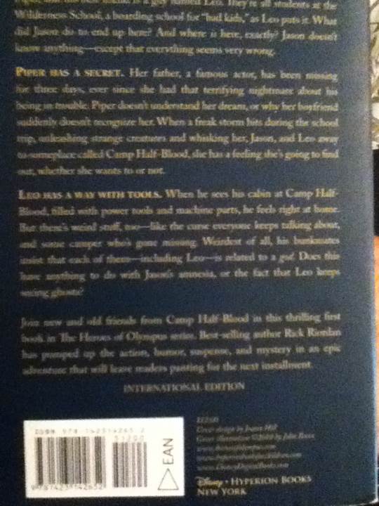 Heroes Of Olympus 1 - The Lost Hero - Rick Riordan (Disney Hyperion Books - Paperback) book collectible [Barcode 9781423142652] - Main Image 2