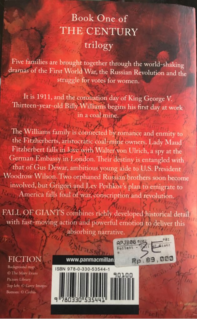 Fall of Giants - Ken Follett (Panmacmillan - Paperback) book collectible [Barcode 9780330535441] - Main Image 2