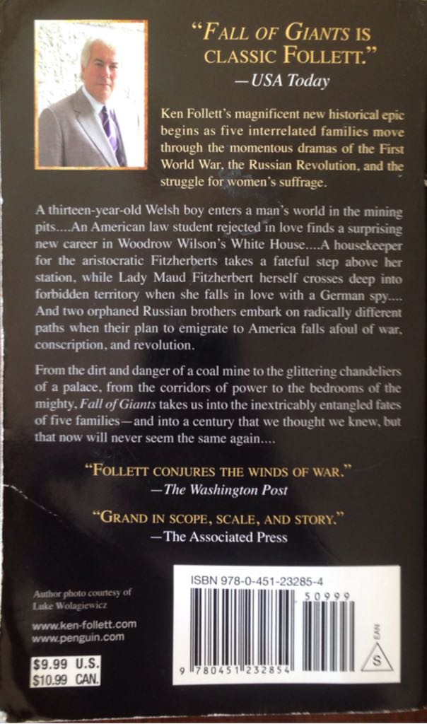 Fall of Giants - Ken Follett (Signet - Paperback) book collectible [Barcode 9780451232854] - Main Image 2