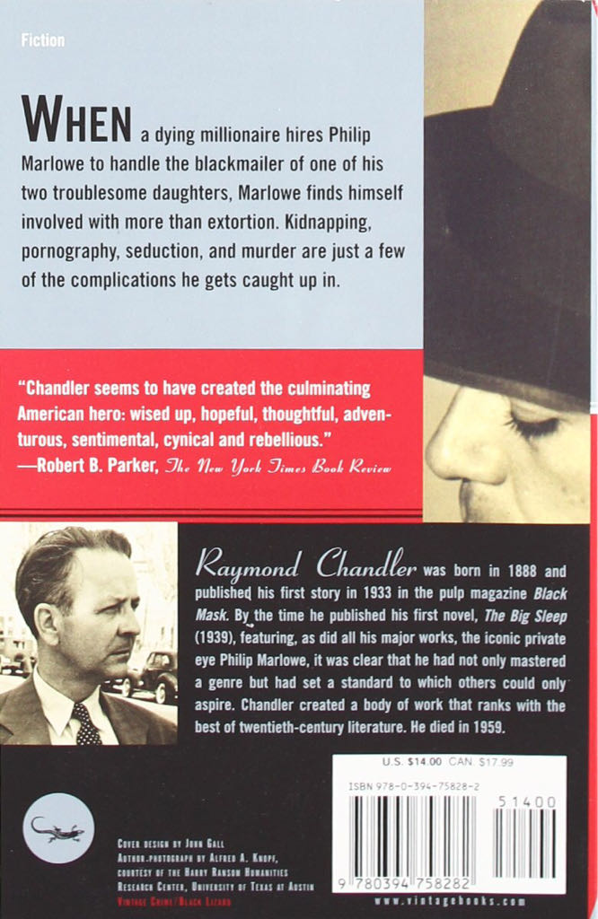 Big Sleep, The - Raymond Chandler (Harper Collins Publishers Ltd - Paperback) book collectible [Barcode 9781443425452] - Main Image 2