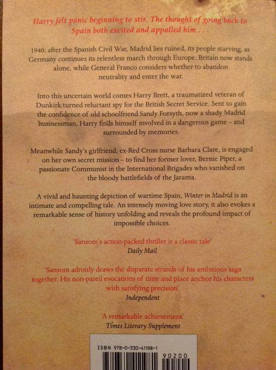 Winter in Madrid - C. J. Sansom (Pan Macmillan - Paperback) book collectible [Barcode 9780330411981] - Main Image 2