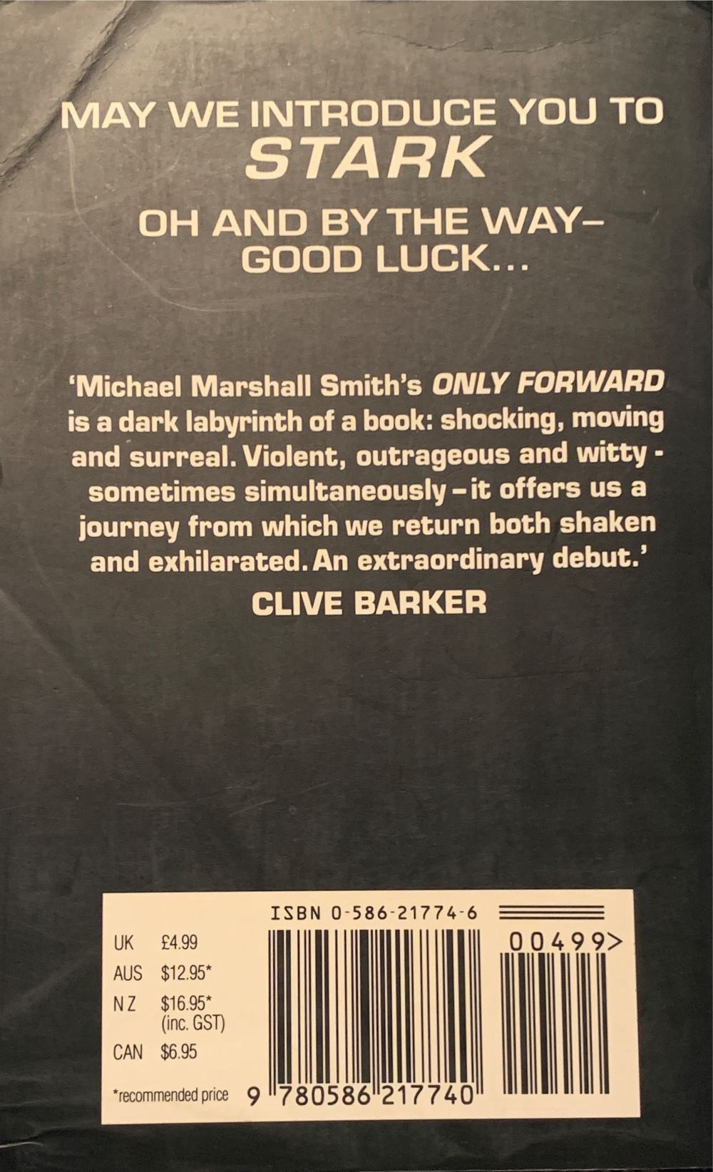 Only Forward - Michael Marshall Smith (Harper Collins - Paperback) book collectible [Barcode 9780586217740] - Main Image 2
