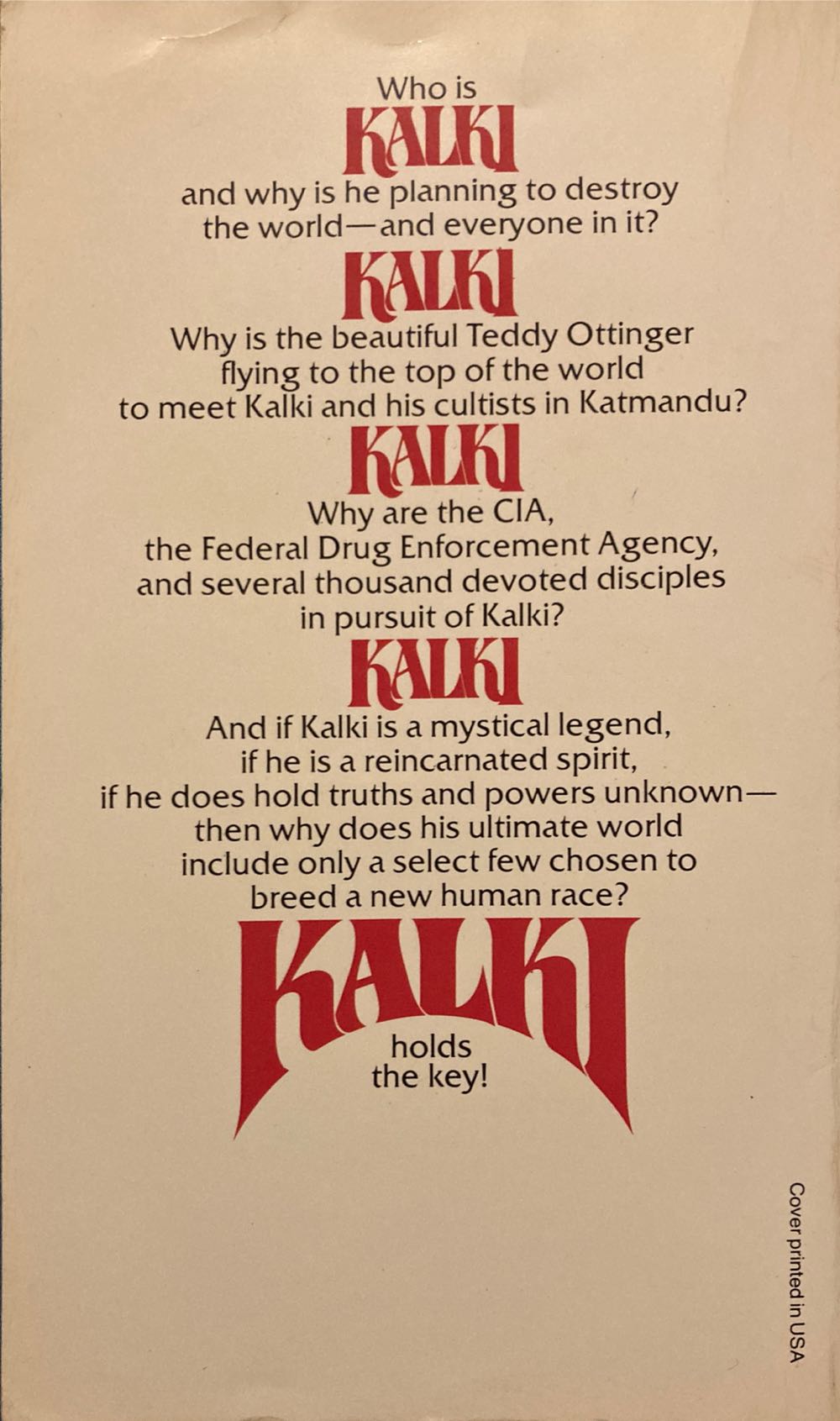 Kalki - Gore Vidal (Ballantine Books - Paperback) book collectible [Barcode 9780345278739] - Main Image 2