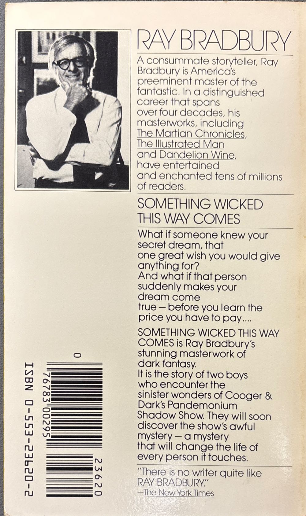 Something Wicked This Way Comes - Ray Bradbury (A Bantam Book - Paperback) book collectible [Barcode 9780553236200] - Main Image 2