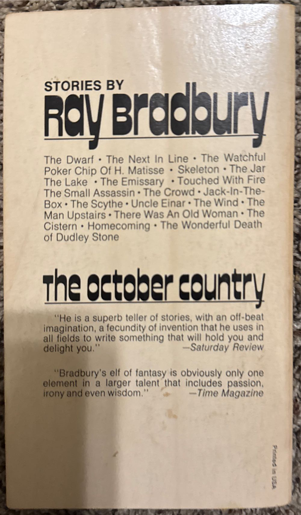 The October Country - Ray Bradbury (Ballantine Books - Paperback) book collectible - Main Image 2