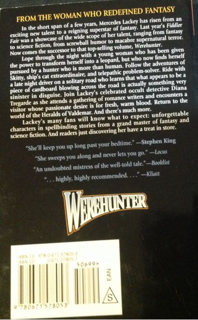 Werehunter - Mercedes Lackey (Baen Books - Paperback) book collectible [Barcode 9780671578053] - Main Image 2