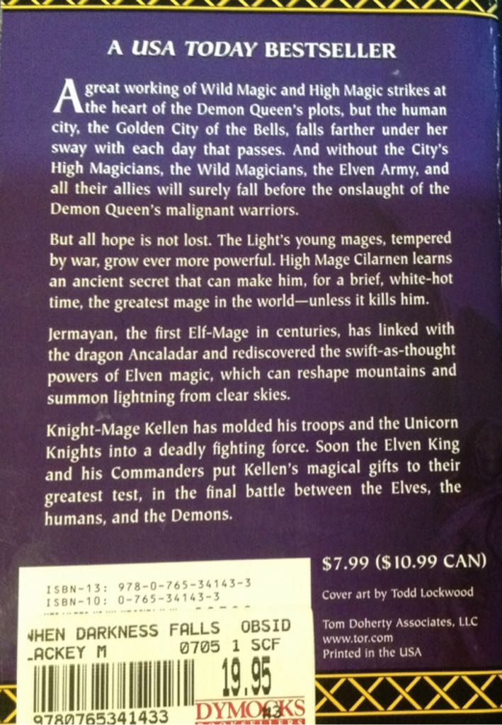 When Darkness Falls - Mercedes Lackey (Tor Fantasy - Paperback) book collectible [Barcode 9780765341433] - Main Image 2