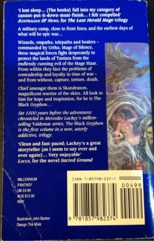 The Black Gryphon - Mercedes Lackey (Millenium - Paperback) book collectible [Barcode 9781857982374] - Main Image 2