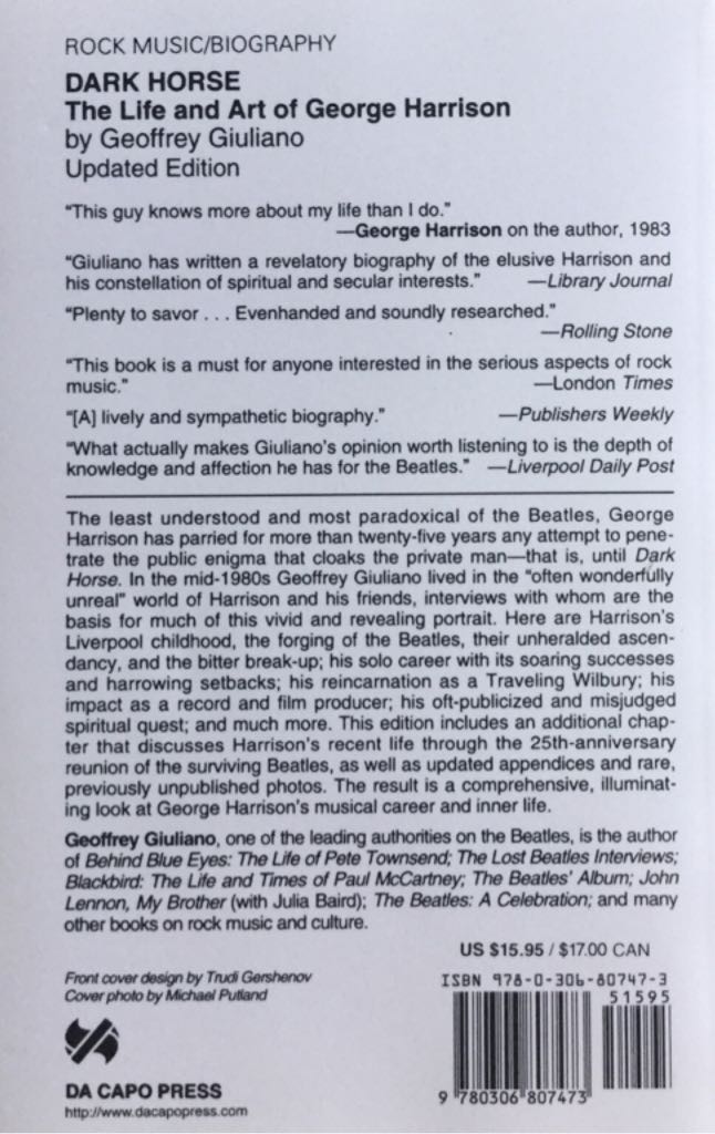 Dark Horse - Geoffrey Giuliano (Da Capo Press - Paperback) book collectible [Barcode 9780306807473] - Main Image 2