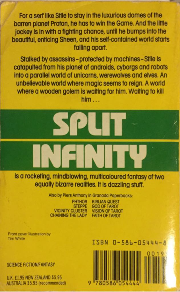 Split Infinity - Piers Anthony (Granada Publishing - Paperback) book collectible [Barcode 9780586054444] - Main Image 2