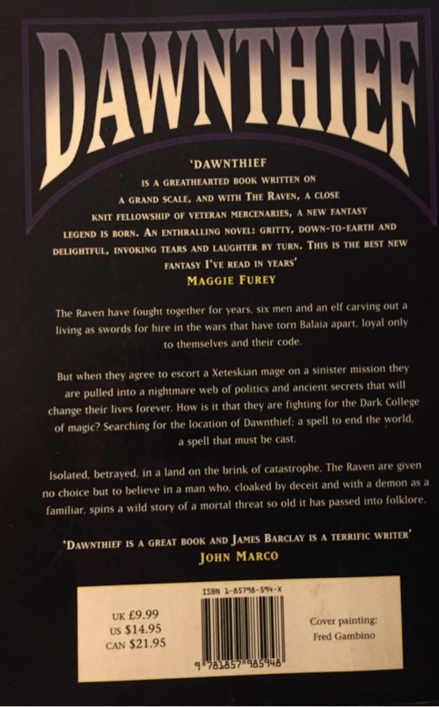 Dawnthief - James Barclay (Victor Gollancz - Trade Paperback) book collectible [Barcode 9781857985948] - Main Image 2