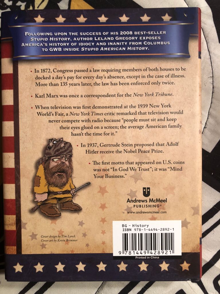 Stupid American History - Leland Gregory (Hardcover) book collectible [Barcode 9781449428921] - Main Image 2