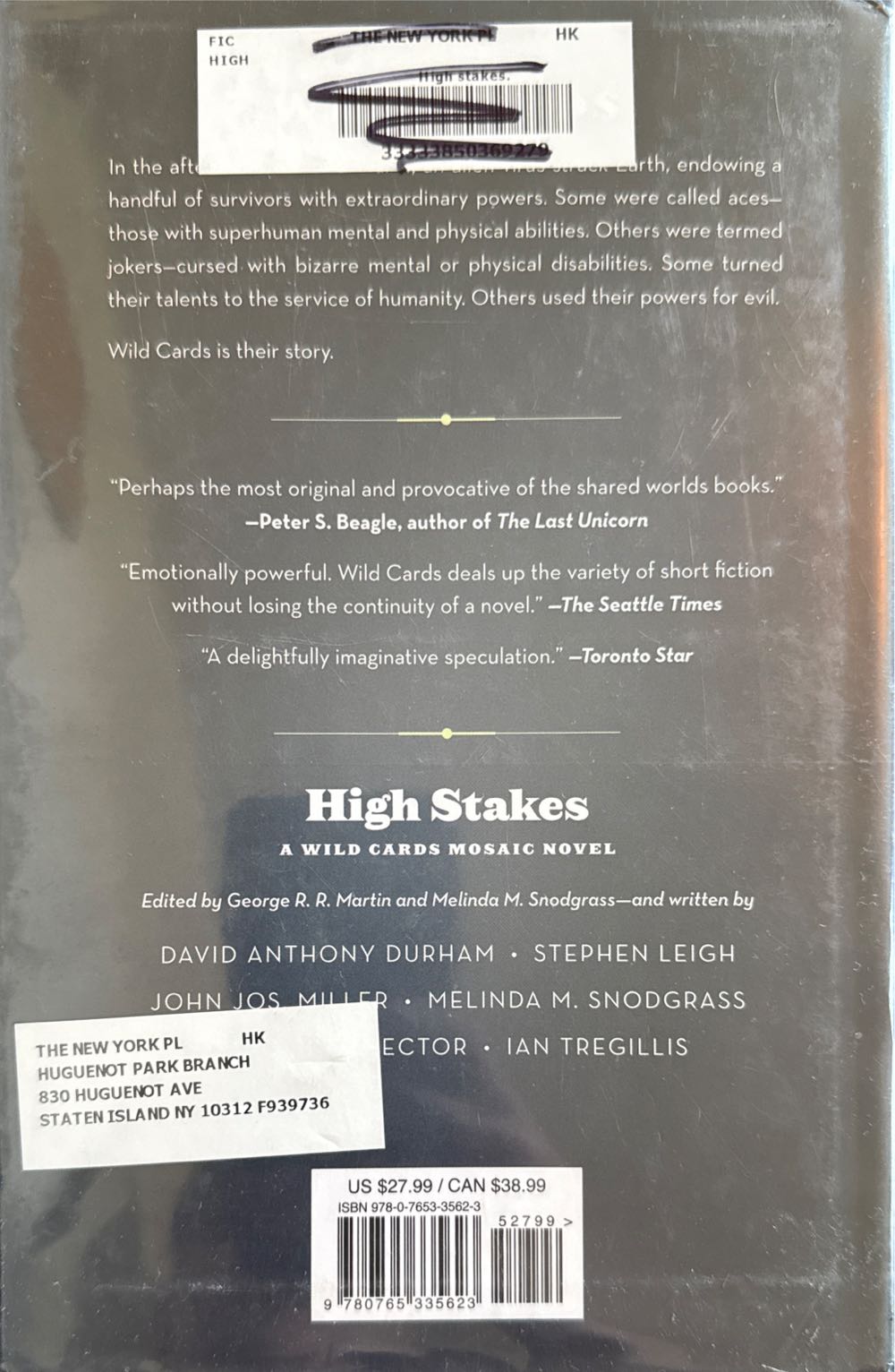 High Stakes - Wild Cards Trust (Tor - Hardcover) book collectible [Barcode 9780765335623] - Main Image 2