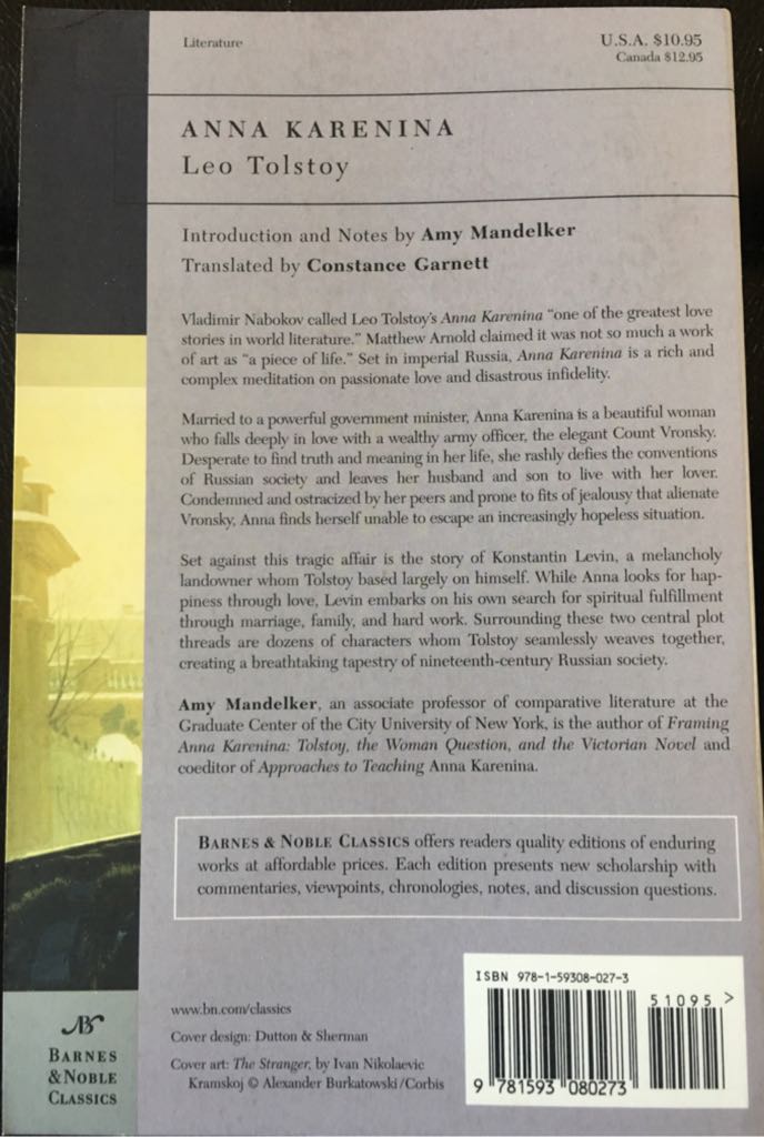 Anna Karenina - Leo Tolstoy (Barnes & Noble Classics - Trade Paperback) book collectible [Barcode 9781593080273] - Main Image 2