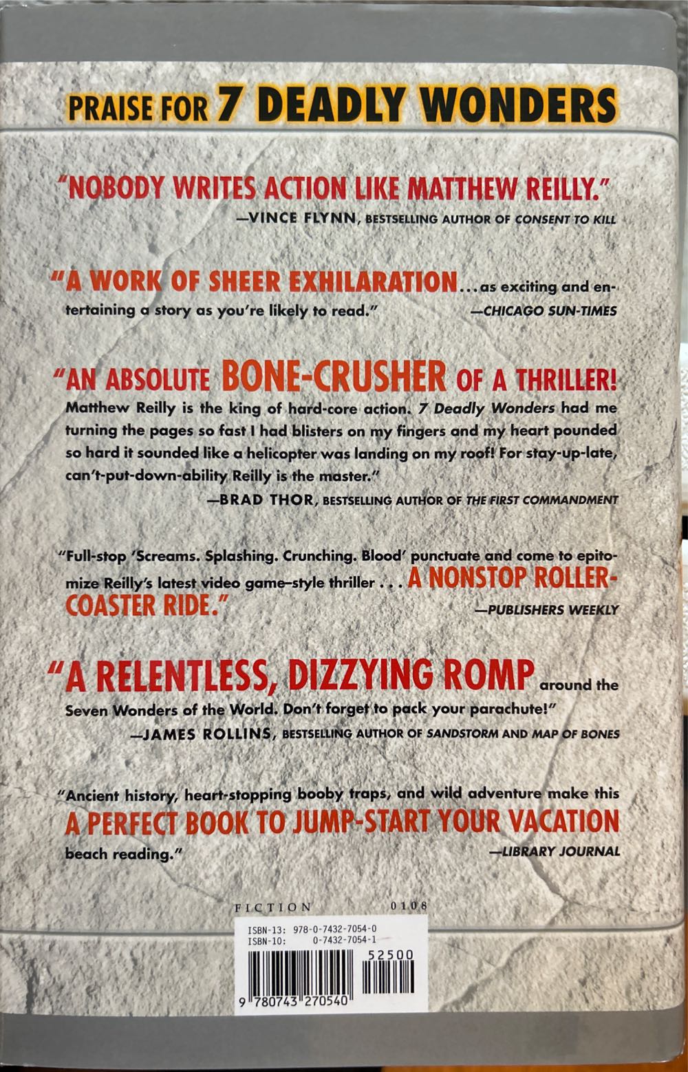 The 6 Sacred Stones - Matthew Reilly (Simon & Schuster - Hardcover) book collectible [Barcode 9780743270540] - Main Image 2