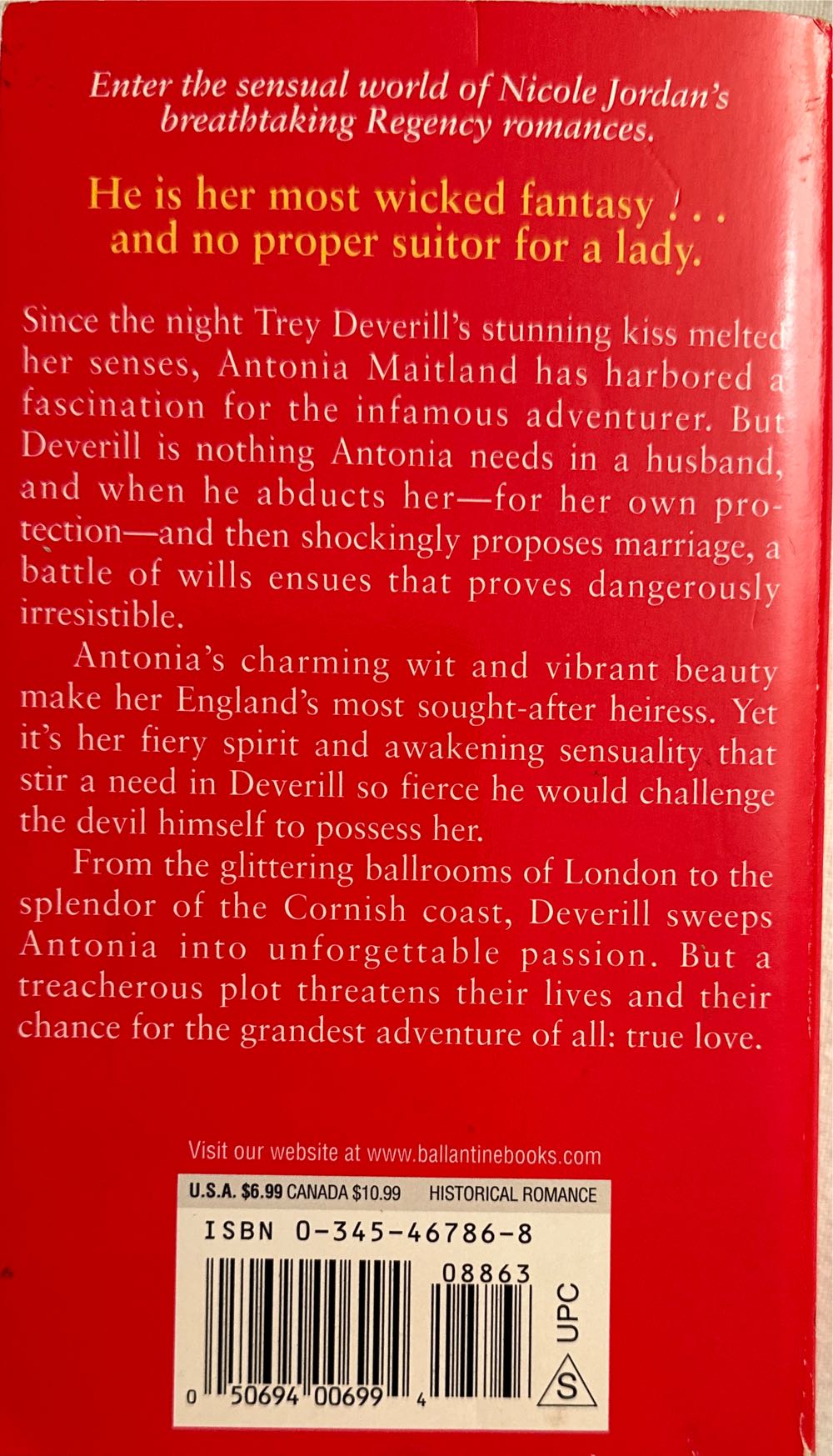 Wicked Fantasy-discarded - Nicole Jordan (Ballantine Books - Paperback) book collectible [Barcode 9780345467867] - Main Image 2