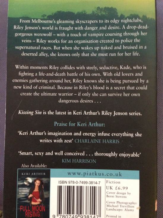 Kissing Sin - Keri Arthur (Piatkus - Paperback) book collectible [Barcode 9780749938147] - Main Image 2