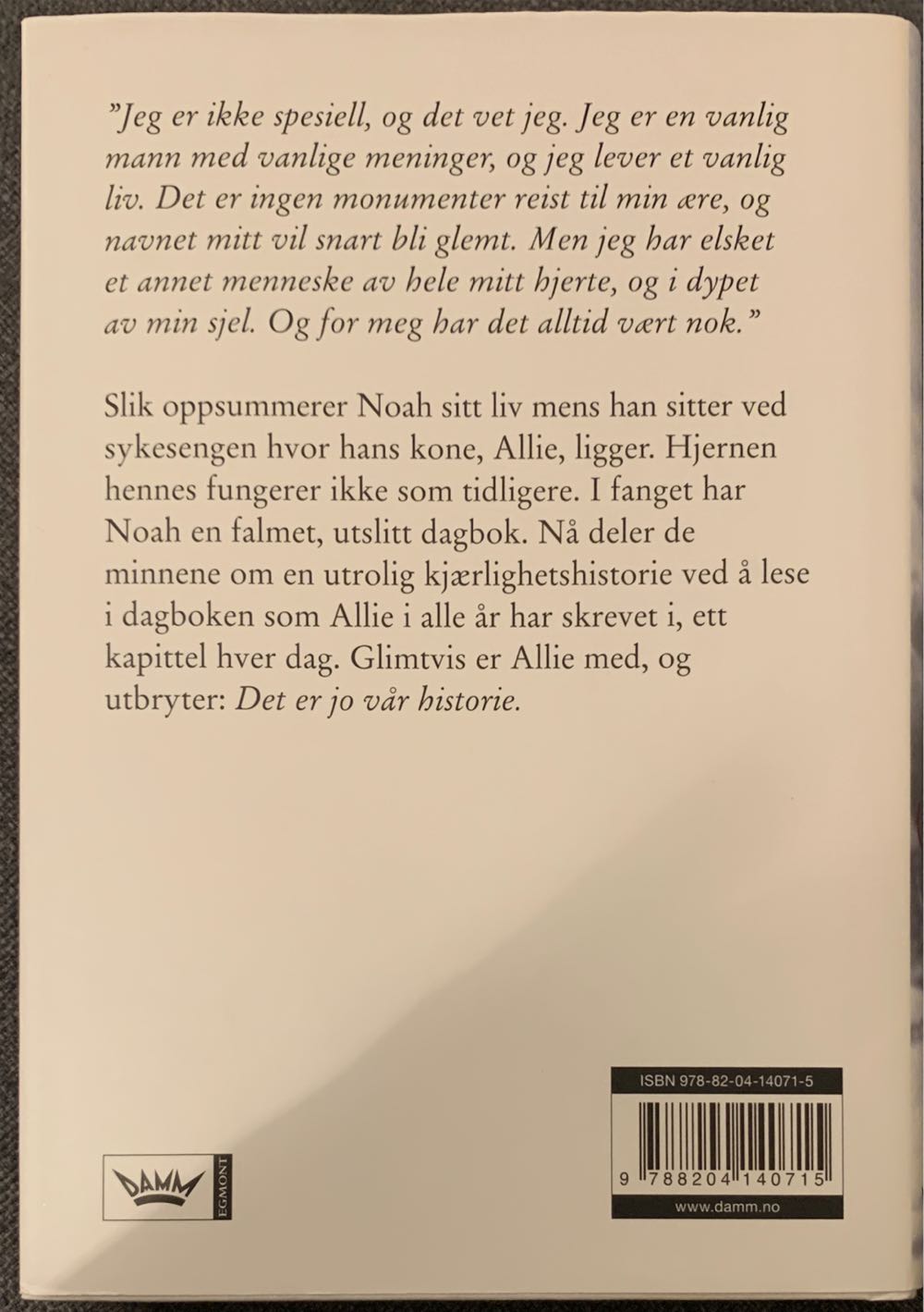 Dagboken - Nicholas Sparks (N. W. Damm  - Hardcover) book collectible [Barcode 9788204140715] - Main Image 2