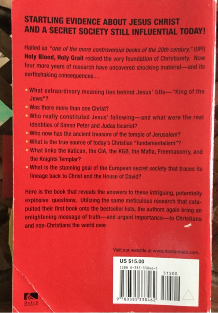 The Messianic Legacy - Henry Lincoln Michael Baigent (Delta - Paperback) book collectible [Barcode 9780385338462] - Main Image 2