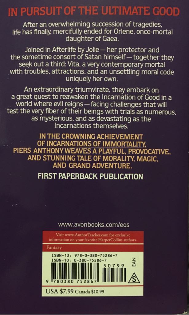 And Eternity - Piers Anthony (Avon Fantasy - Paperback) book collectible [Barcode 9780380752867] - Main Image 2