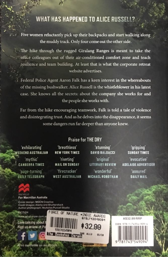 Force Of Nature - Jane Harper (Macmillan Australia - Kindle) book collectible [Barcode 9781743549094] - Main Image 2