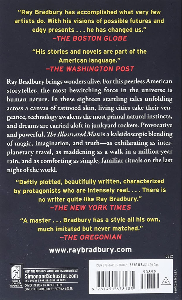 The Illustrated Man - Ray Bradbury (Simon and Schuster - Paperback) book collectible [Barcode 9781451678185] - Main Image 2