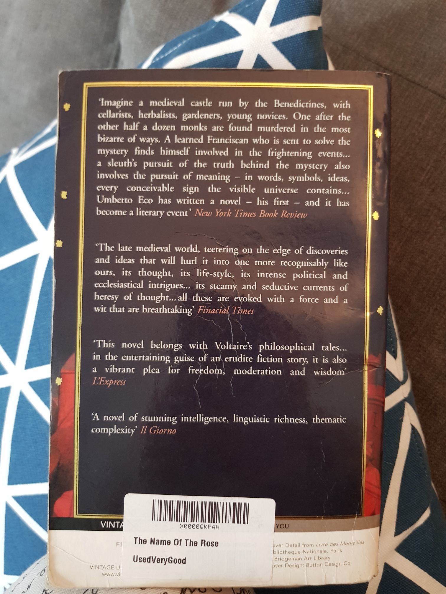 Name of the Rose, The - Umberto Eco (Vintage Books) book collectible - Main Image 2