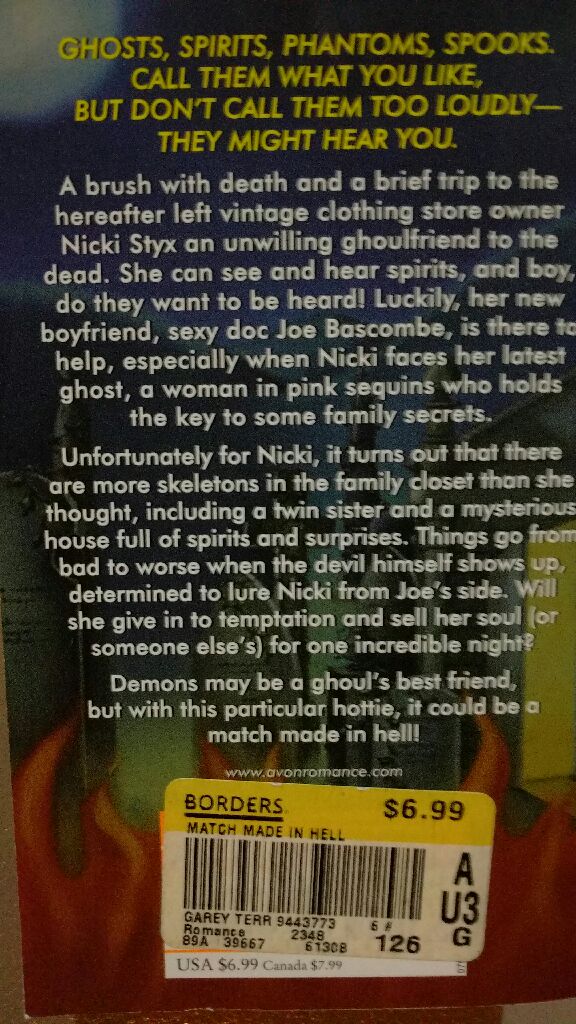 Nicki Styx #2: A Match Made In Hell - Terri Garey (Avon Books - Paperback) book collectible [Barcode 9780061136160] - Main Image 2