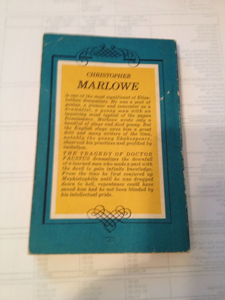 Tragic History Of Doctor Faustus, The - Christopher Marlowe (Appleton-Century-Crofts, Inc. - Paperback) book collectible [Barcode 9780510338213] - Main Image 2