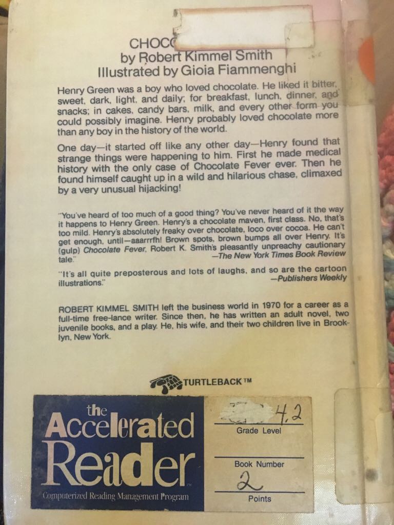 Chocolate Fever - Robert Kimmel Smith (Yearling) book collectible [Barcode 9780440219491] - Main Image 2