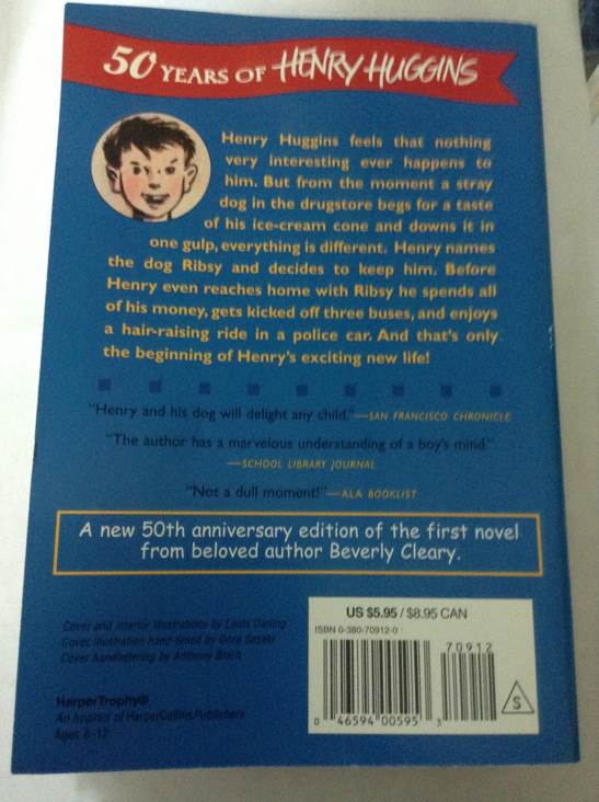 Henry Huggins - Beverly Cleary (Avon Books - Paperback) book collectible [Barcode 9780380709120] - Main Image 2