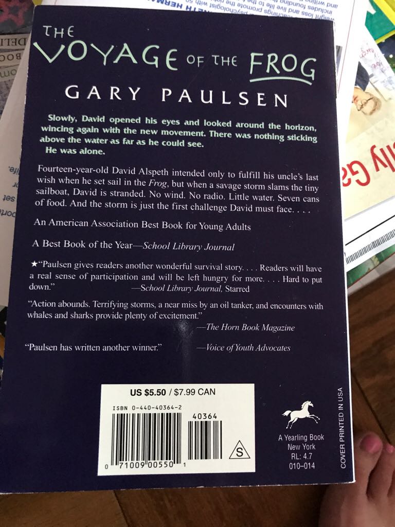 The Voyage Of The Frog - Gary Paulsen (A Yearling Book - Paperback) book collectible - Main Image 2