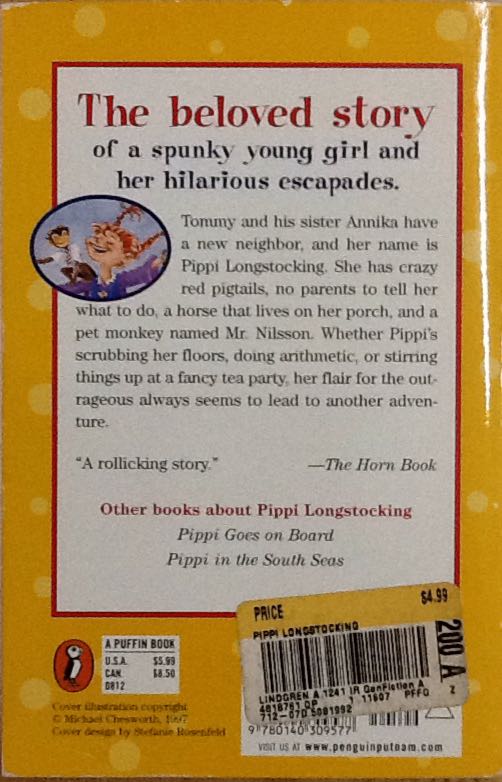 Pippi Longstocking - Astrid Lindgren (Puffin Books - Paperback) book collectible [Barcode 9780140309577] - Main Image 2