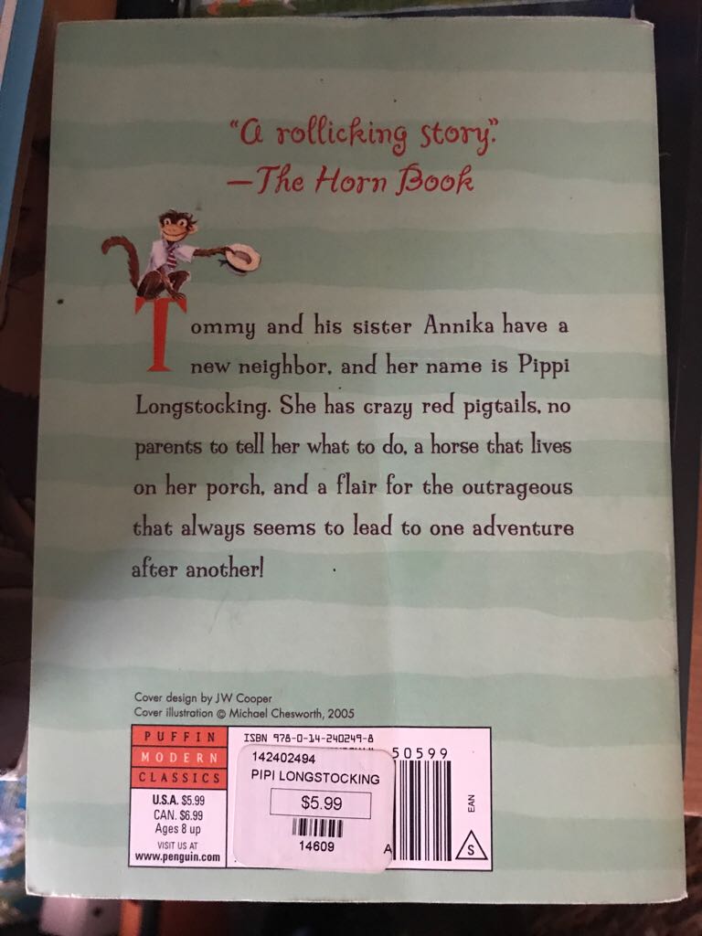 Pippi Longstocking - Astrid Lindgren (Puffin - Paperback) book collectible [Barcode 9780142402498] - Main Image 2